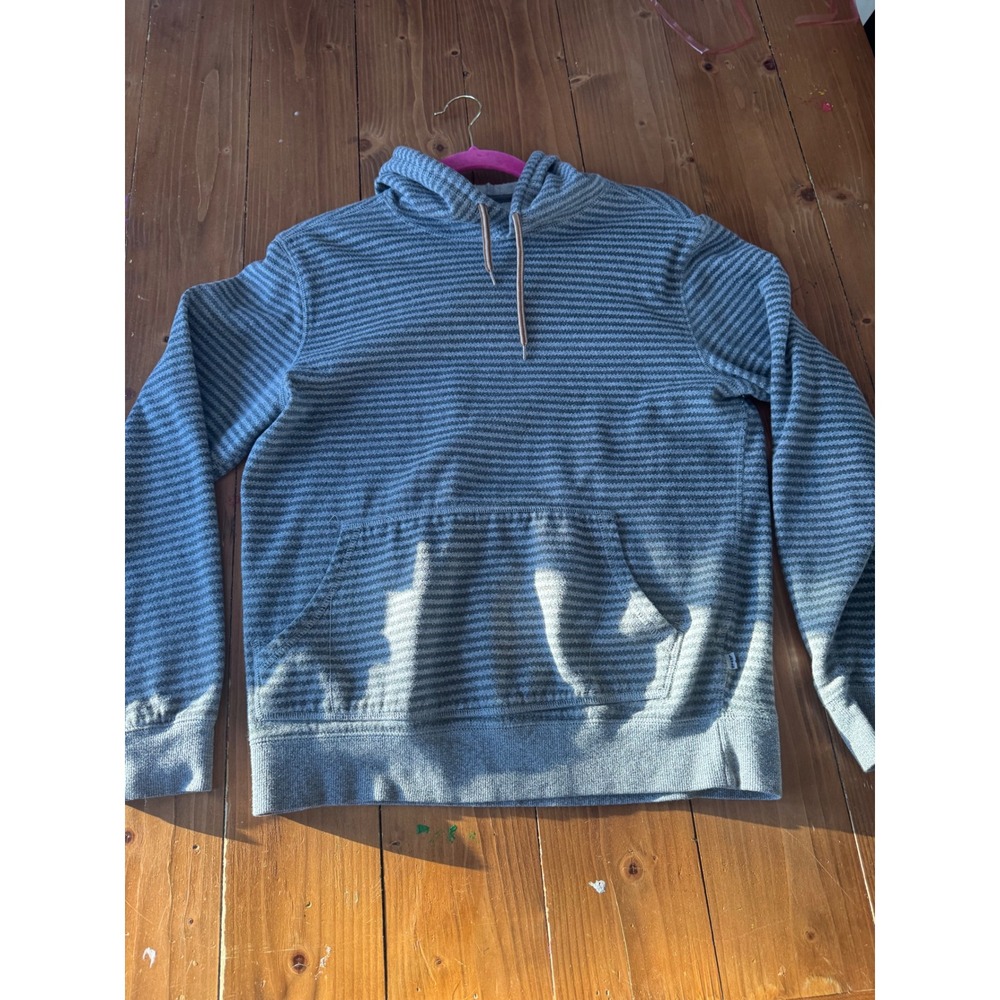Mens Gray Striped Hoodie‎ Sweatshirt Long Sleeve Pullover Casual Comfort Size
